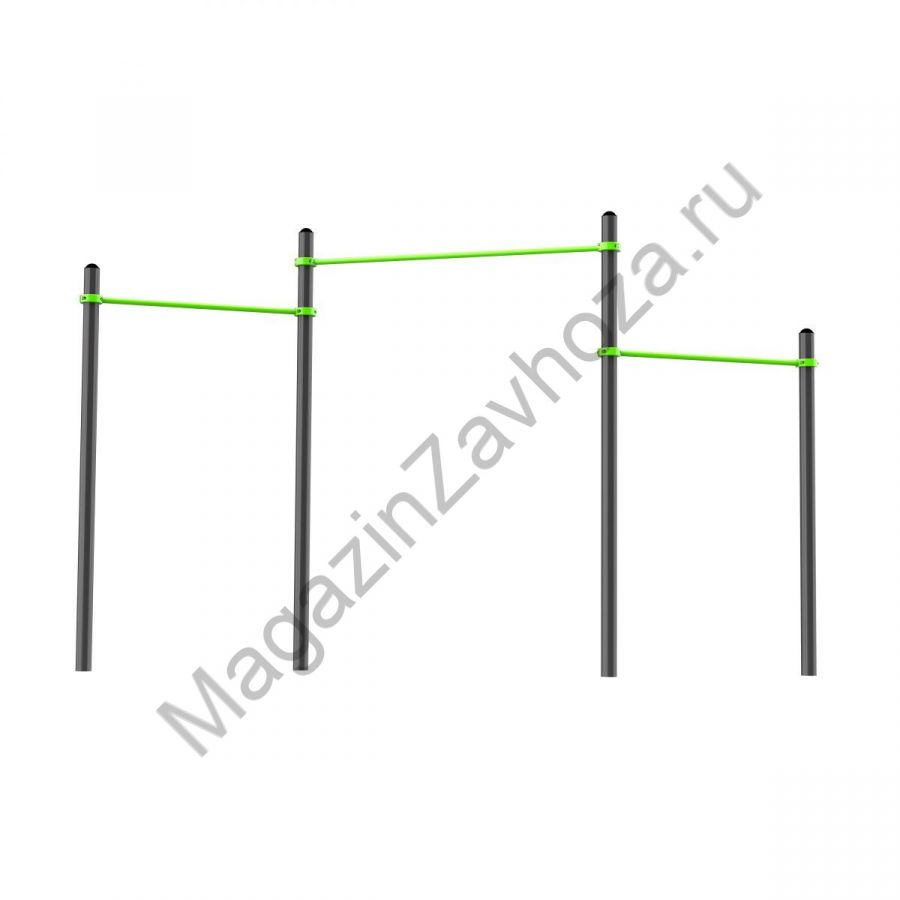 W320 Воркаут Перекладины разноуровневые для подтягивания из виса Zavodsporta