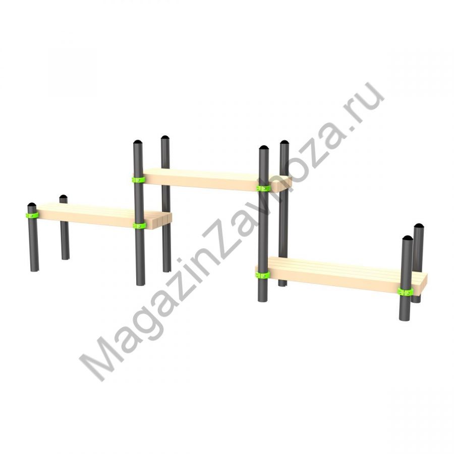 W325 Воркаут Скамейка трехуровневая Zavodsporta