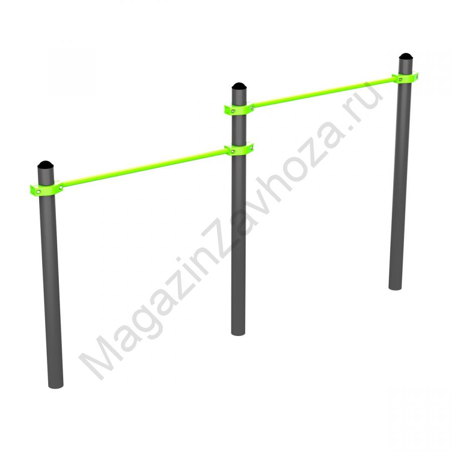 W333 GTO Перекладины разноуровневые для подтягивания из виса лежа на низкой перекладине Zavodsporta