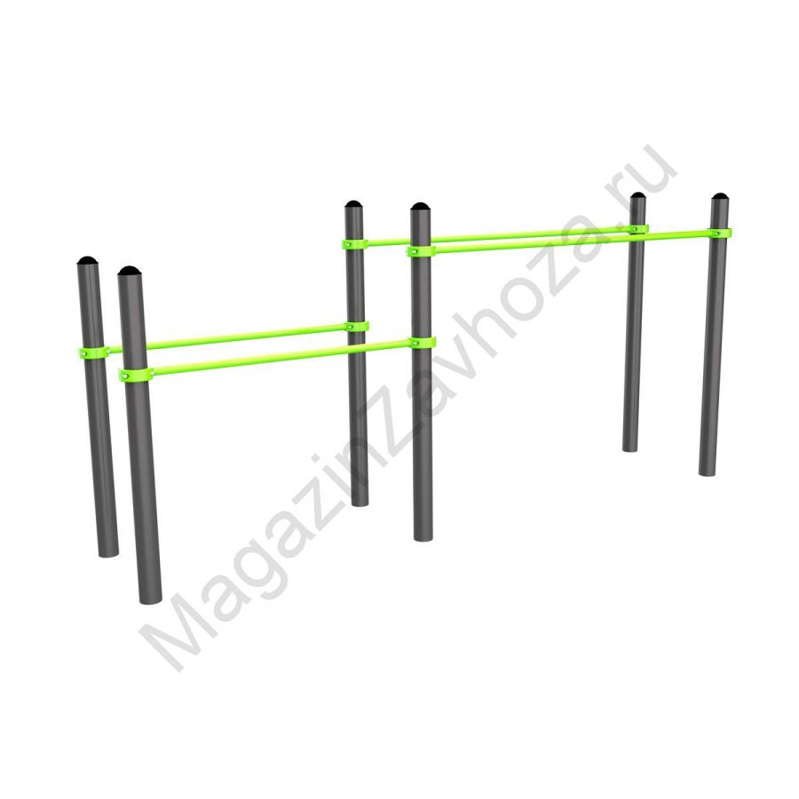 W210 Воркаут Брусья двойные для отжиманий разноуровневые Zavodsporta