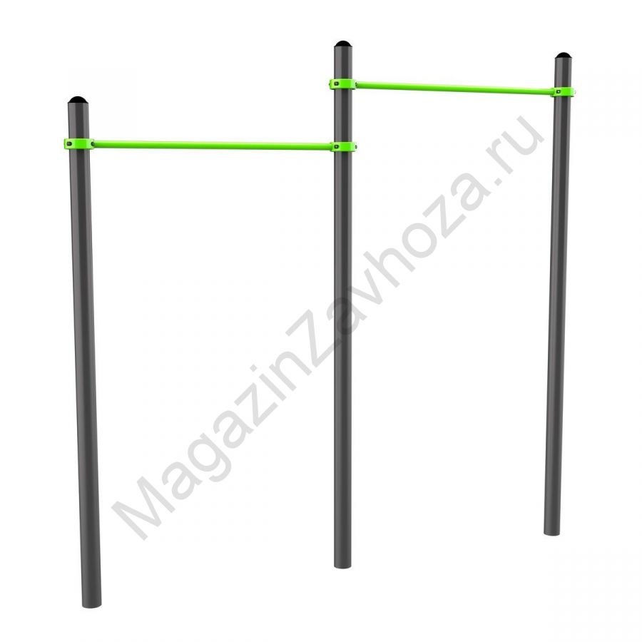 W212 Воркаут Перекладины разноуровневые для подтягивания из виса на высокой перекладине Zavodsporta