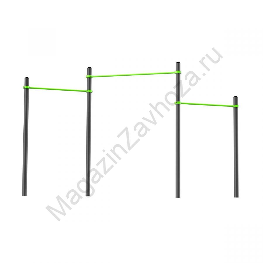 W220 Воркаут Перекладины разноуровневые для подтягивания из виса Zavodsporta