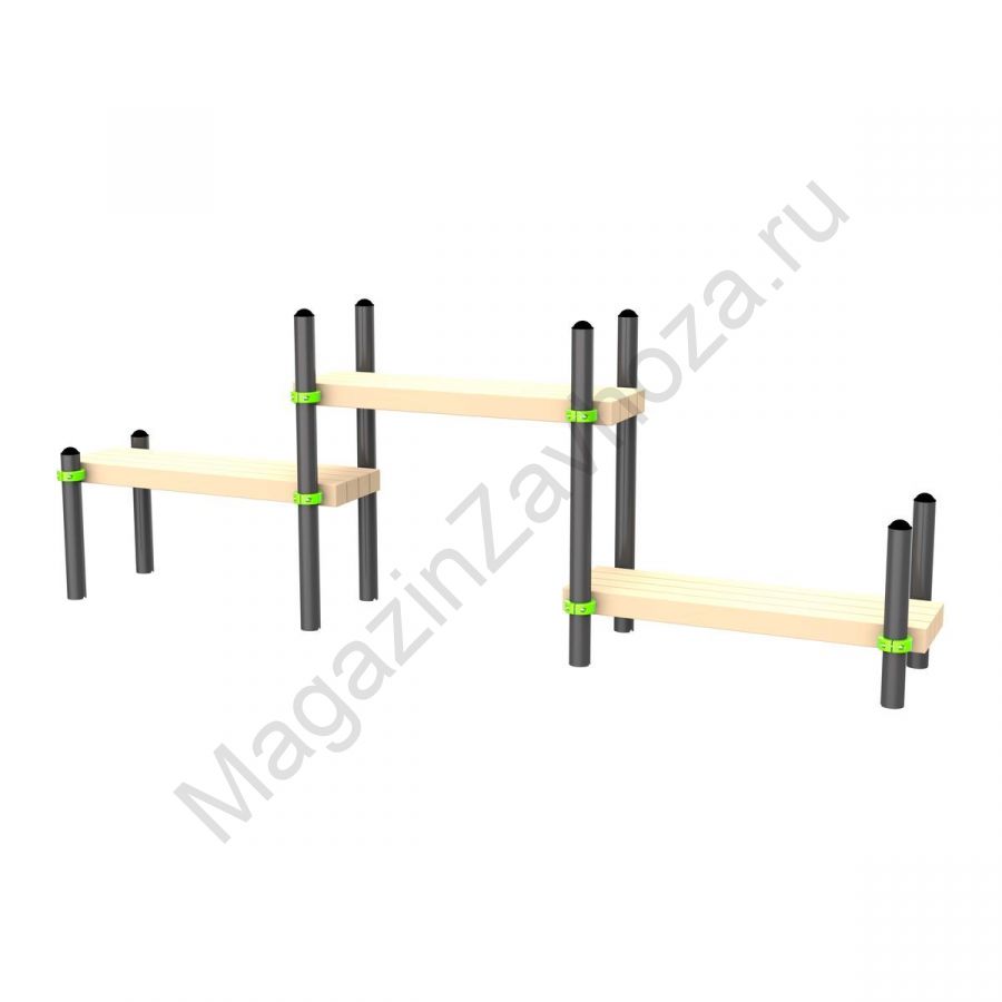 W225 Воркаут Скамейка трехуровневая Zavodsporta