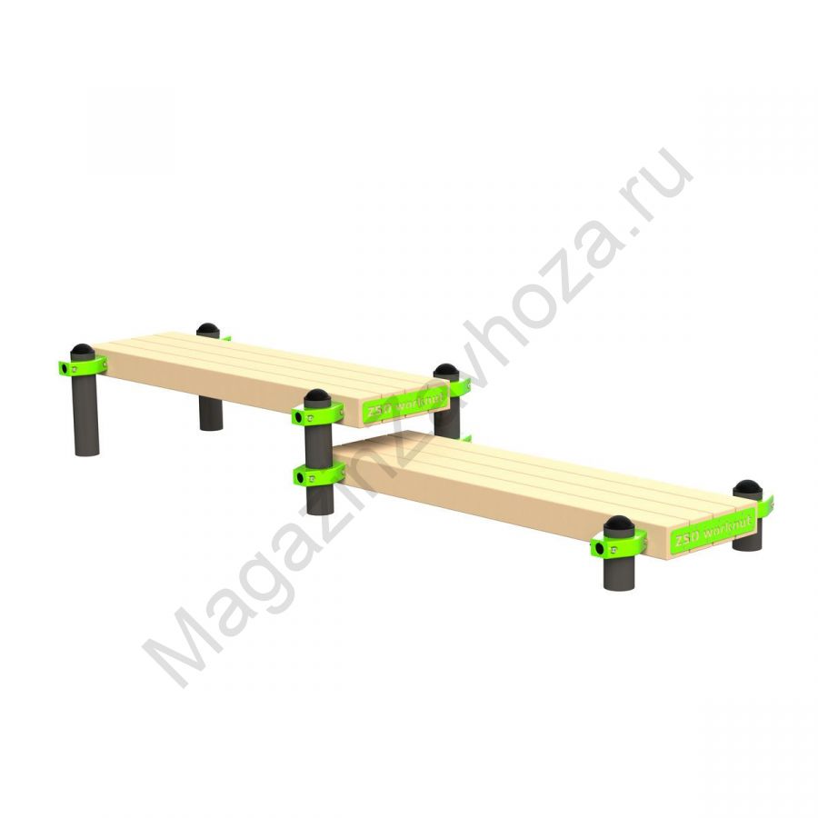 W252 GTO Скамья гимнастическая горизонтальная разноуровневая (двойная) Zavodsporta