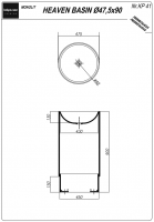 Напольная раковина Kolpa San HEVEN BASIN (Хэвен) 48х48 схема 2