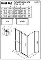 Душевая дверь в нишу Kolpa San VIRGO TV/2DS схема 2