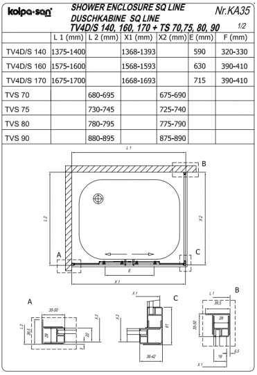 Угловая душевая кабина Kolpa San SQ LINE TV4D/S + SQ LINE TS ФОТО