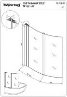 Шторка для угловой ванной Kolpa San SOLE TP 102 (Сол ТП 102) схема 2