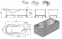 Гидромассажная ванна Kolpa-San Vanessa (Ванесса) 180х90 схема 1 Гидромассажная ванна Kolpa-San Vanessa (Ванесса) 180х90 схема 1
