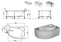 Гидромассажная ванна Kolpa-San Voice L левая 150x95 схема 1