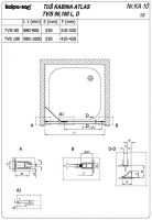 Распашная душевая дверь в нишу Kolpa San ATLAS TV/S L 560 схема 2