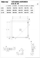 Квадратный душевой уголок Kolpa San ANDROMEDA Q 516 схема 4