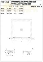 Распашная душевая дверь в нишу Kolpa San POLARIS FOLD N L 516 схема 3