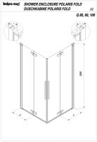 Квадратный душевой уголок Kolpa San  POLARIS FOLD Q 516 с двойной дверью схема 3