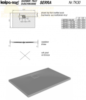 Акриловый душевой поддон Kolpa San SERRA квадратный схема 1