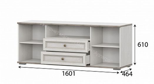 Тумба Александрия ТБ-106 (1,6 м) с 2 ящиками и нишей