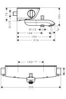 Смеситель Hansgrohe Ecostat Select для ванны с душем 13141000 схема 1