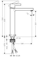 Смеситель Hansgrohe Metris S для раковины 31023000 схема 1