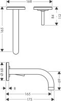 Смеситель Hansgrohe AXOR Uno для раковины 38113000 схема 1