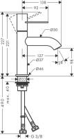 Смеситель Hansgrohe AXOR Uno для раковины 38026000 схема 1