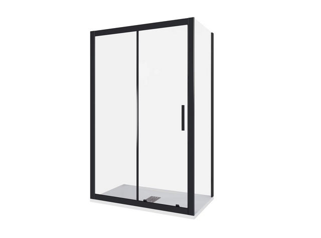 Душевое ограждение BAS Good Door COFE WTW+SP 110х100, черный профиль