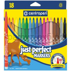Фломастеры 18цв.Centropen Just Perfect смываемые невысыхаемые 7 2510 1801/1885