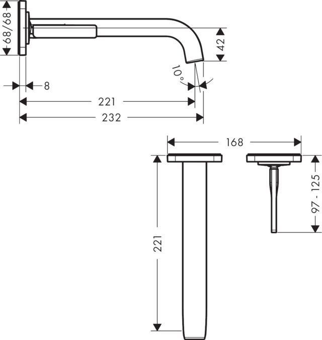 Смеситель Hansgrohe AXOR Citterio E для раковины 36106000 схема 1