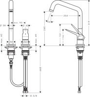 Смеситель Hansgrohe AXOR Citterio M для кухни 34820000 схема 1