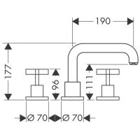 Смеситель Hansgrohe AXOR Citterio для ванны 39436000 схема 1