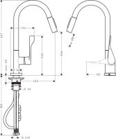 Смеситель Hansgrohe AXOR Citterio для кухни 39835000 схема 1