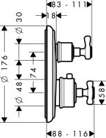 Смеситель Hansgrohe AXOR Montreux для душа 16800000 схема 1