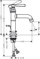 Смеситель Hansgrohe AXOR Montreux для раковины 16515000 схема 1