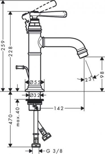 Смеситель Hansgrohe AXOR Montreux для раковины 16515000 ФОТО