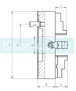 Патрон токарный БИЗОН 4344-250-8  DIN 55029 4-х кулачковый