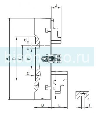 Токарный патрон Польша Bison-Bial  4307-200 DIN 6350 с цилиндрическим центрирующим пояском