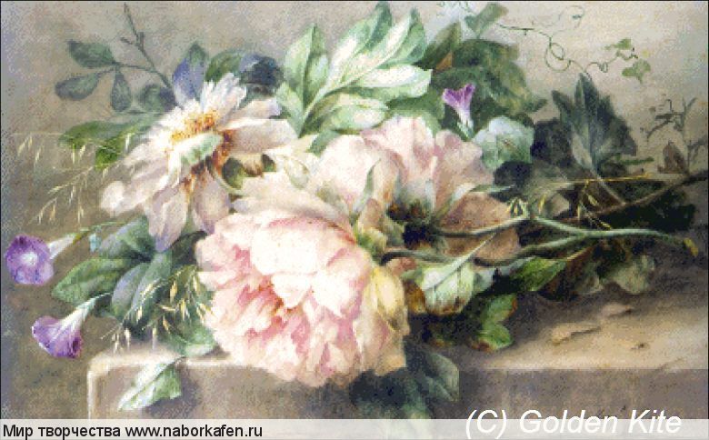 Набор для вышивания "s1316 Still Life with Peonies - Solid colors"