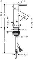 Смеситель Hansgrohe AXOR Starck для раковины 10102000 схема 1