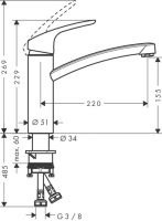 Смеситель Hansgrohe Focus для кухни 31806000 схема 1