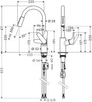 Смеситель Hansgrohe Focus для кухни 31815000 схема 2