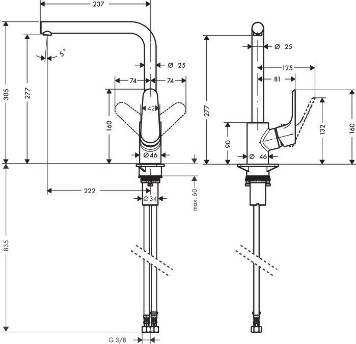 Смеситель Hansgrohe Focus для кухни 31817800 ФОТО