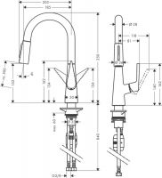 Смеситель Hansgrohe Talis S для кухни 72815800 схема 1