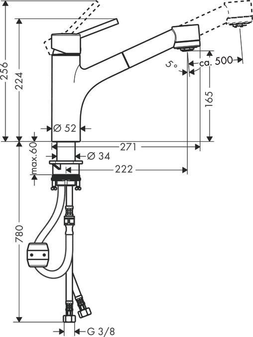 Смеситель Hansgrohe Talis S для кухни 32841000 схема 1