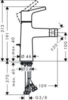 Смеситель Hansgrohe Talis S для биде 72200000 схема 1