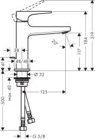 Смеситель Hansgrohe Metropol для раковины 32506000 схема 1