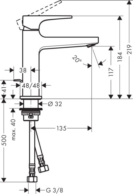 Смеситель Hansgrohe Metropol для раковины 32506000 схема 1