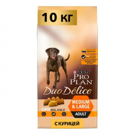 Сухой корм для собак средних и крупных пород Pro Plan Duo Delice с курицей и рисом 10 кг