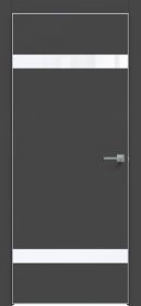 Межкомнатная Дверь Каркасно-Щитовая Triadoors Concept Дарк Грей 704 ПО Без Стекла с Декором Белый Глянец / Триадорс