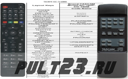 TASCAM RC-162C, CD-160MKII