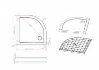 Поддон полукруглый акриловый Cezares TRAY-M-R схема 1