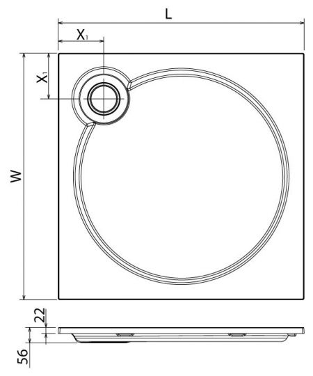 Поддон квадратный Cezares TRAY-S ФОТО